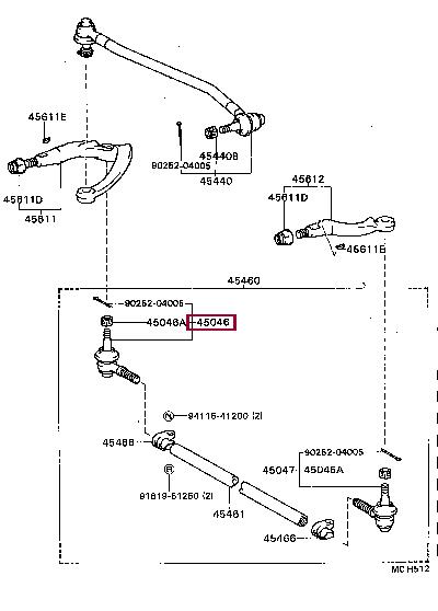 4504639305 Toyota Наконечник поперечной рулевой тяги