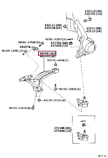 Toyota 48068-48010 Рычаг подвески 4806848010: Отличная цена - Купить в Украине на EXIST.UA! 4806848010 Toyota Рычаг подвески