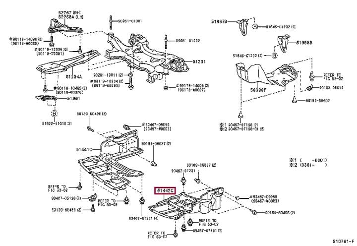Toyota 51442-02140 Cover, engine under, lh 5144202140: Отличная цена - Купить в Украине на EXIST.UA! 5144202140 Toyota Cover, engine under, lh