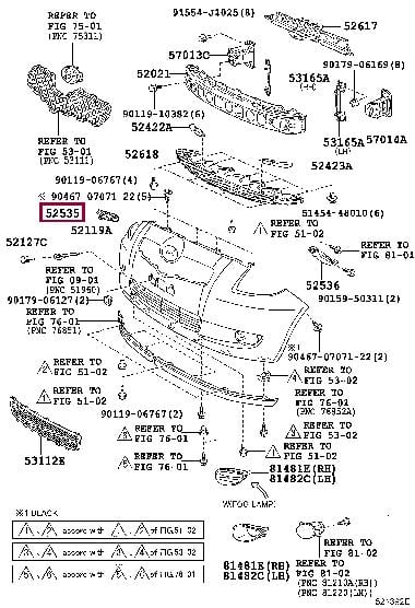 5253552060 Toyota Підсилювач бампера