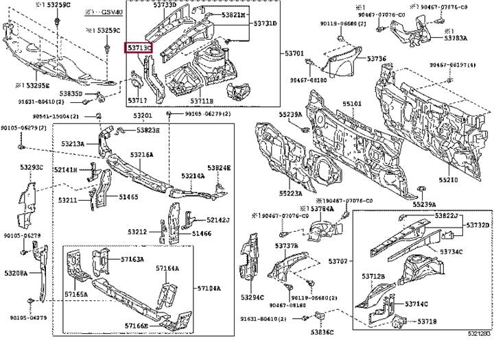 5371333020 Toyota Кронштейн крепления крыла