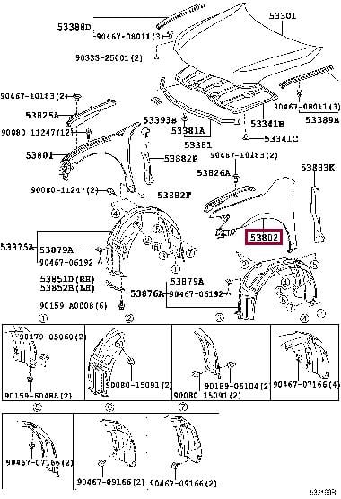 Купить Toyota 53802-06120 по низкой цене в Украине!