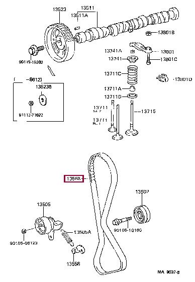 13568YZZ24 Toyota Ремень ГРМ