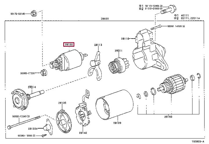 281500D030 Toyota Реле стартера втягивающее