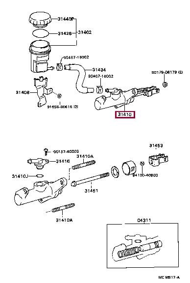 3142020050 Toyota Цилиндр сцепления главный