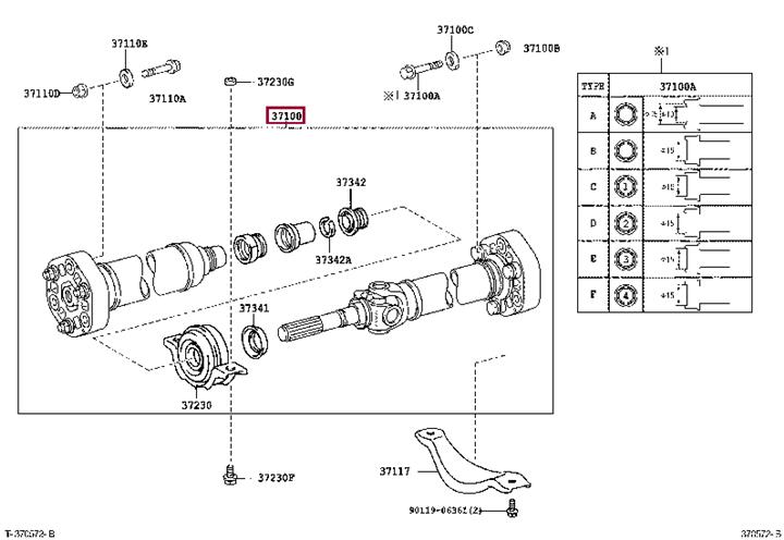 3710050080 Toyota Вал карданный