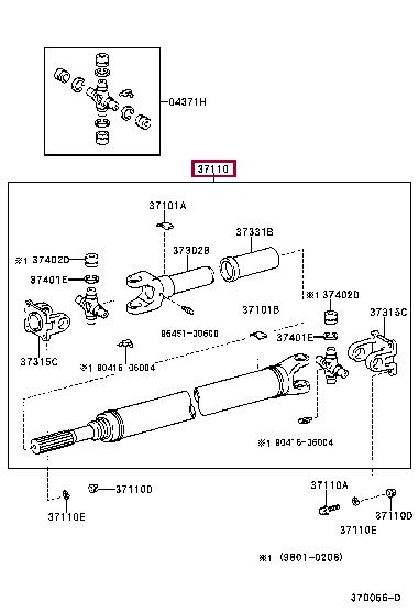 371106A620 Toyota Вал карданный