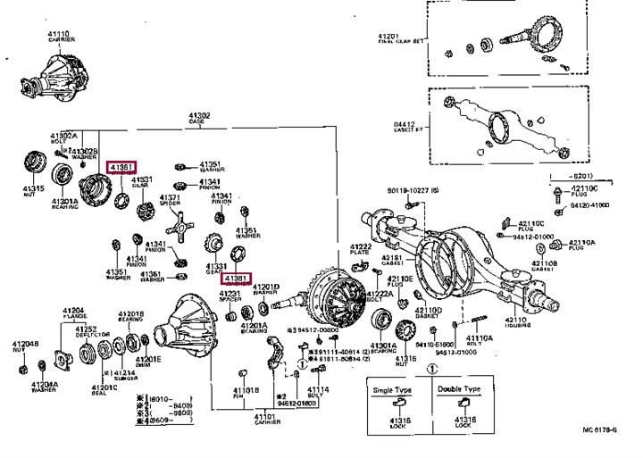4136160550 Toyota Шайба упорна задньої шестерні піввісь