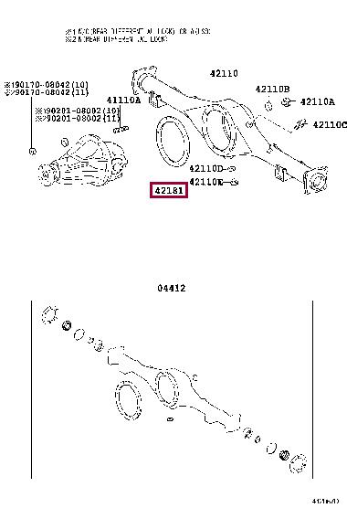 421810K030 Toyota Прокладка редуктора заднего моста