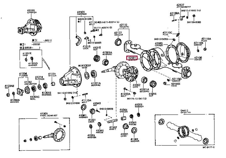 Toyota 42181-60060 Прокладка дифференциала 4218160060: Отличная цена - Купить в Украине на EXIST.UA! 4218160060 Toyota Прокладка дифференциала