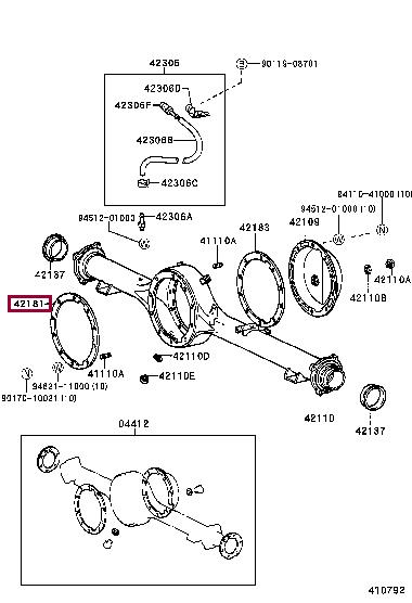 4218160070 Toyota Прокладка дифференциала