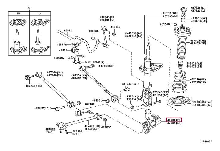 4230433060 Toyota Кулак поворотний правий
