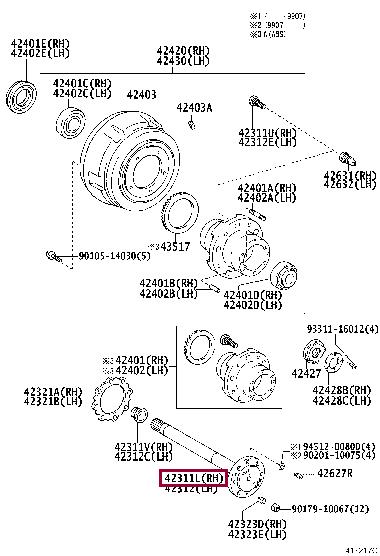 arr OEM 42311-60200 for Toyota Land Cruiser 70 - Rear Axle