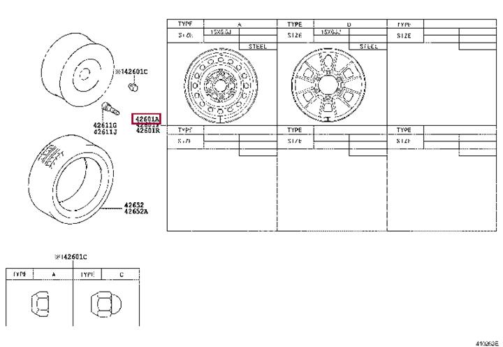 Toyota 42601-26400 Диск колесный 4260126400: Приваблива ціна - Купити в Україні на EXIST.UA! 4260126400 Toyota Диск колесный
