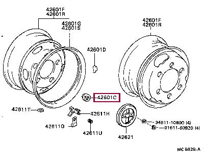 Toyota 42633-55030 Гайка 4263355030: Отличная цена - Купить в Украине на EXIST.UA! 4263355030 Toyota Гайка