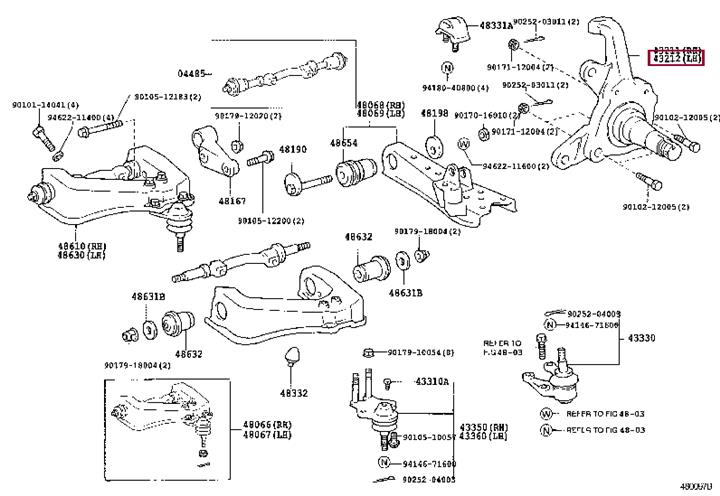 4321226090 Toyota Кулак поворотний