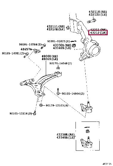 4321233070 Toyota Кулак поворотный