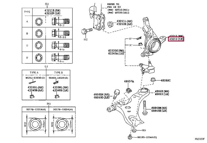 4321248010 Toyota Кулак поворотный
