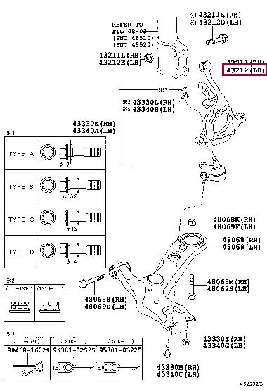 4321278010 Toyota Кулак поворотний