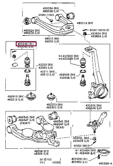 4332439015 Toyota Пыльник шаровой опоры передней верхней