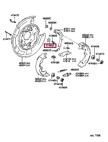 4745633010 Toyota Комплект монтажний гальмівних колодок