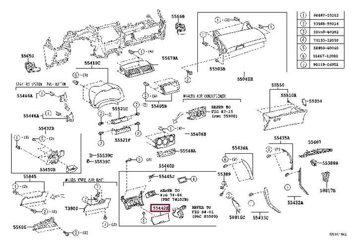 5544212150 Toyota Крышка бардачка (перчаточного ящика)