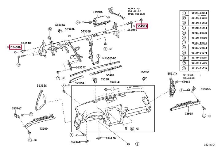 5545850100 Toyota Накладка панелі передньої