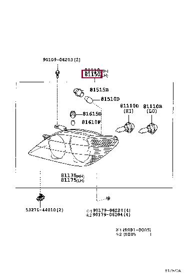 8115053080 Toyota Фара основна