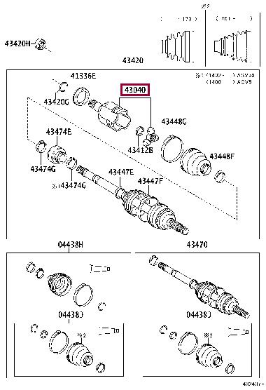 Toyota 43040-06270 Joint assy, front drive inboard, lh 4304006270: Отличная цена - Купить в Украине на EXIST.UA! 4304006270 Toyota Joint assy, front drive inboard, lh