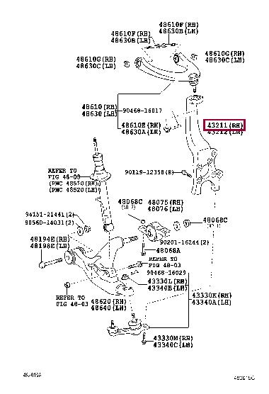 4320130010 Toyota Кулак поворотный