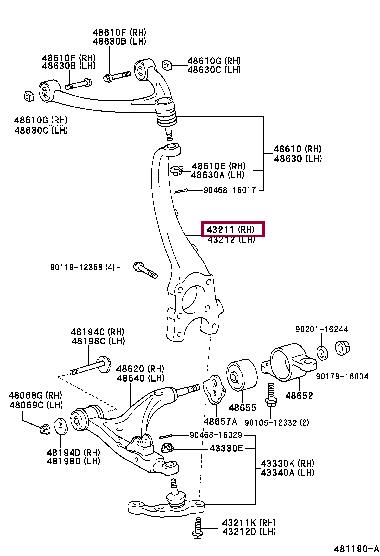 4320150020 Toyota Кулак поворотний