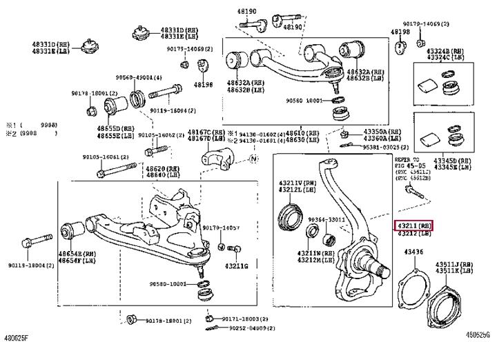 4320160020 Toyota Кулак поворотный правый