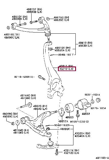 4320250020 Toyota Кулак поворотний