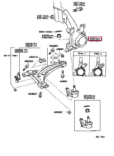 4321133011 Toyota Кулак поворотний