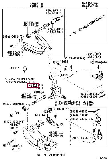 Рулевые наконечники Toyota Hilux (Тойота Хилюкс): 4321135200 Toyota Knuckle, steering, rh