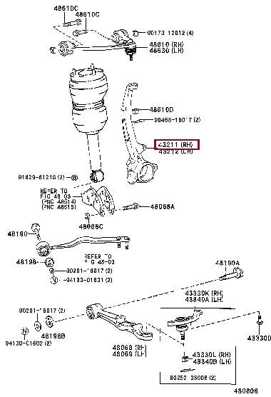 4321150050 Toyota Кулак поворотный