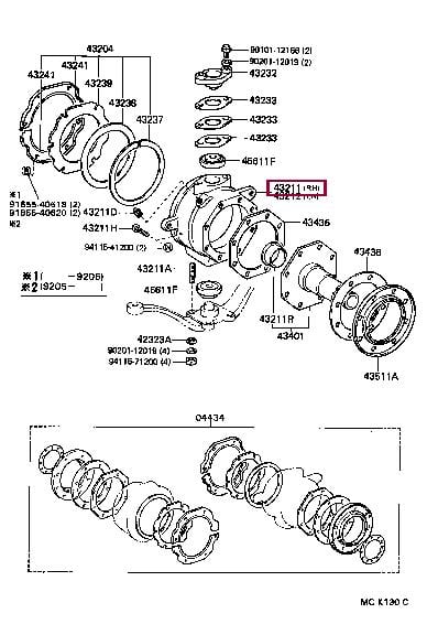 4321160120 Toyota Кулак поворотний