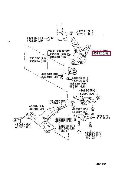 4321212260 Toyota Кулак поворотный