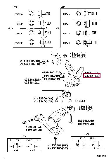 4321212440 Toyota Кулак поворотний