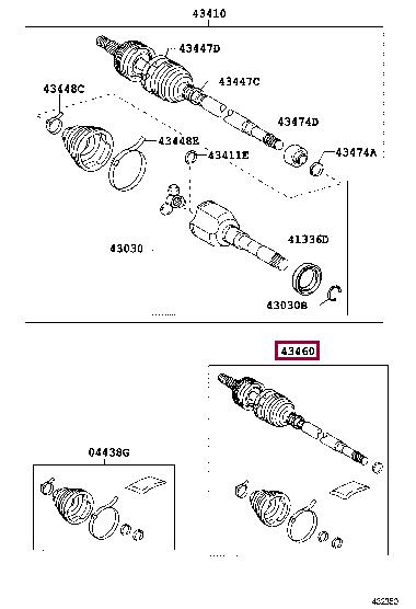 4346009R31 Toyota Шарнир равных угловых скоростей (ШРУС)