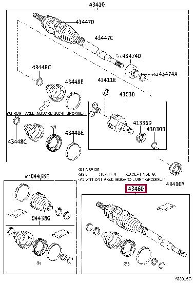 4346009X50 Toyota Шарнир равных угловых скоростей (ШРУС)