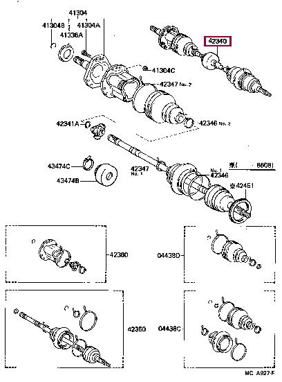 4347019555 Toyota Шарнир равных угловых скоростей (ШРУС)
