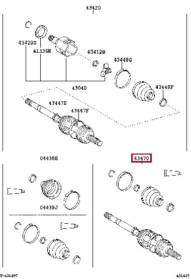 434708Z006 Toyota Шарнир равных угловых скоростей (ШРУС)
