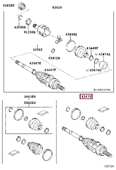 434708Z046 Toyota Шарнир равных угловых скоростей (ШРУС)