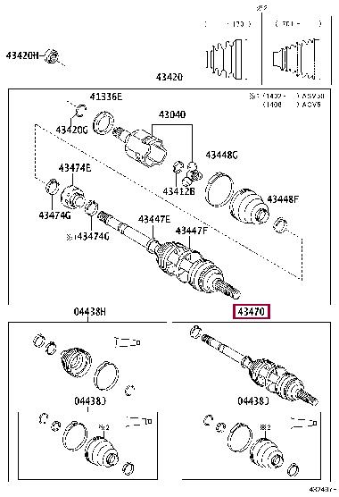 434708Z112 Toyota Шарнир равных угловых скоростей (ШРУС)