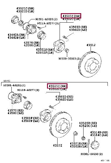 Toyota 43502-0C021 Ступица колеса 435020C021: Отличная цена - Купить в Украине на EXIST.UA! 435020C021 Toyota Ступица колеса