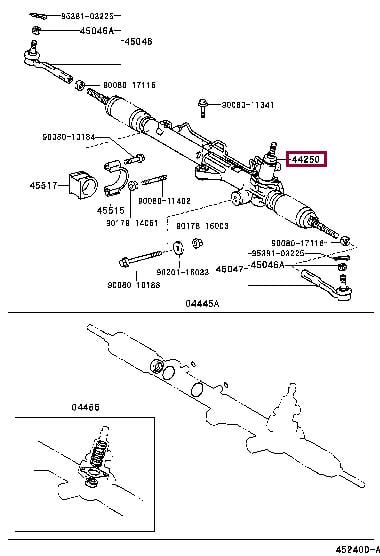 442500C041 Toyota Рейка рульова