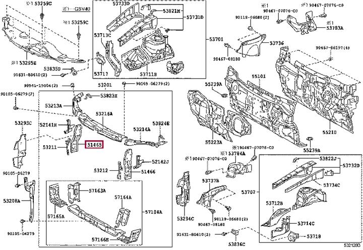 5146533050 Toyota Кронштейн радиатора