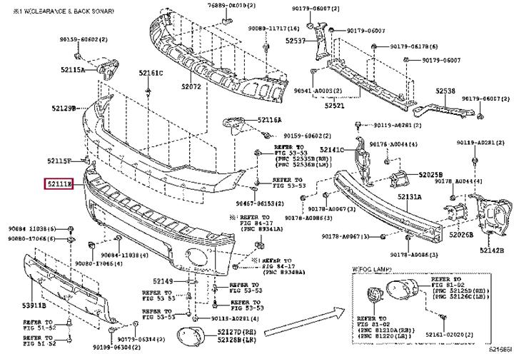 521110C021 Toyota Бампер передний