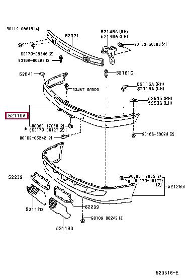 5211905902 Toyota Бампер передній